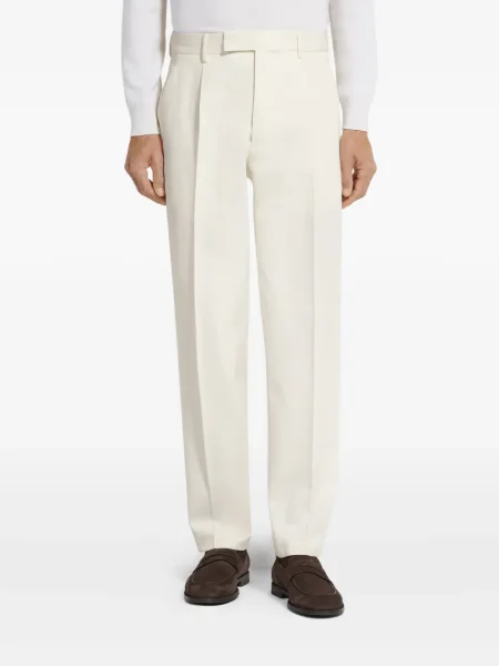 Pantaloni Zegna plisate alb