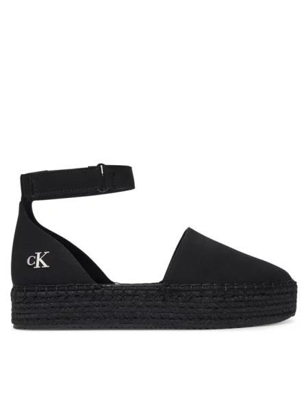 Calvin Klein Jeans espadryle FLATFORM ESPADRILLE SLING MG na platformie czarny