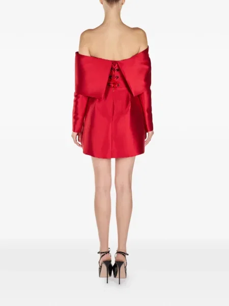 Rochie mini Araftu cu funde de costum roșu