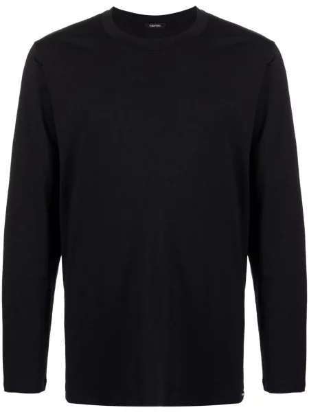 Tricou Tom Ford cu decolteu rotund lung negru