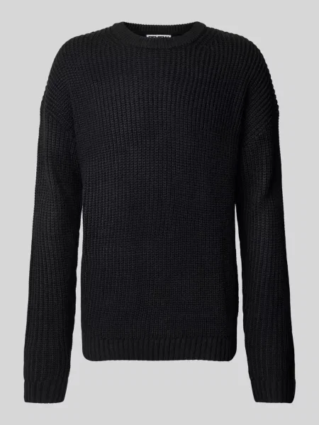 Sweter z dzianiny z okrągłym dekoltem Review czarny