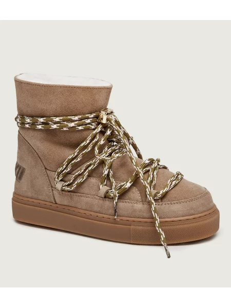 INUIKII Bocanci Suede Double Tie | piele întoarsă bej