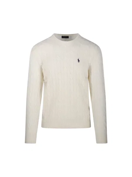 Polo Ralph Lauren sweter Mężczyźni Wełna jednolity XL biały