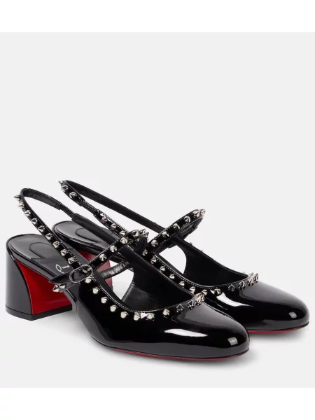 Pantofi cu toc Christian Louboutin din piele de lac negru