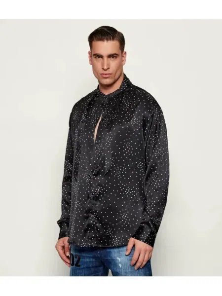 De mătase cămașă negru