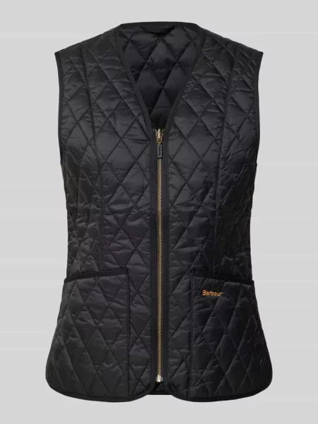 Kamizelka pikowana o kroju shaped fit z wyhaftowanym logo model ‘BETTY’ Barbour czarna