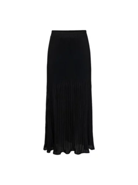Maksi spódnica skórzana Only plisowana czarna