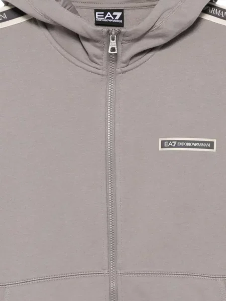 Суичър с качулка Ea7 Emporio Armani с автограф сиво