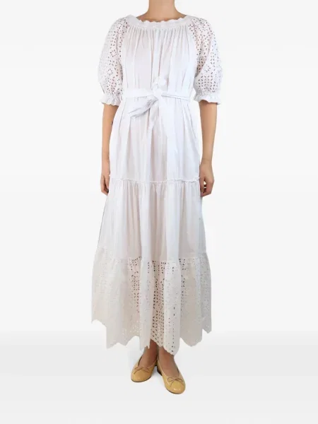 Rochie D.exterior cu broderie alb