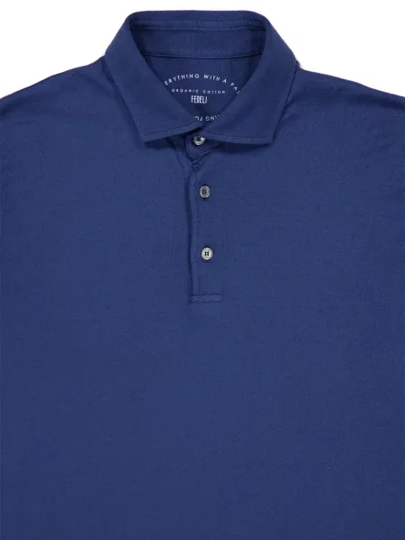 Scurt tricou polo Fedeli tricotate albastru