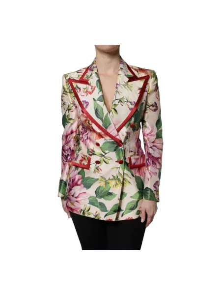 Marynarka Dolce And Gabbana w kwiatki dwurzędowa