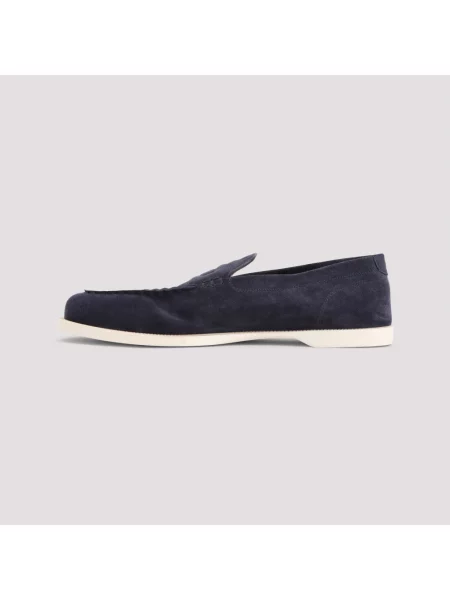 Półbuty John Lobb zamszowe niebieskie