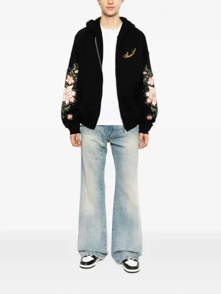 Hanorac cu glugă Amiri cu model floral negru