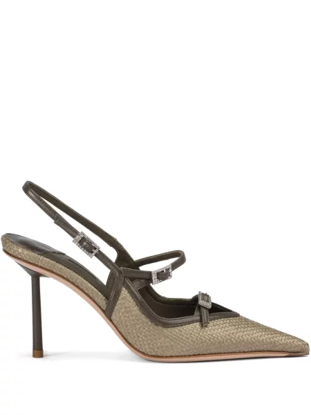 Pantofi cu toc Le Silla slingback verde