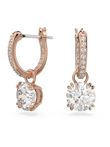 Swarovski Cercei Stilla auriu / transparent roz