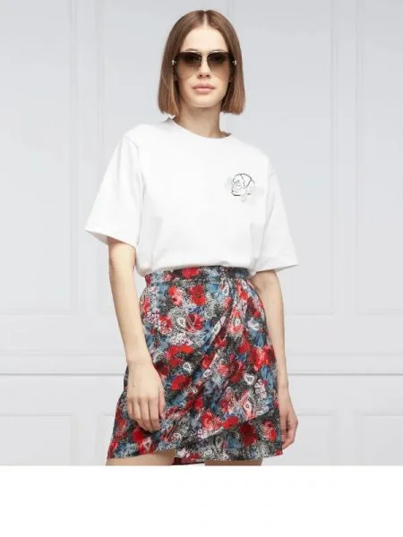 The Kooples Tricou | Cropped Fit alb
