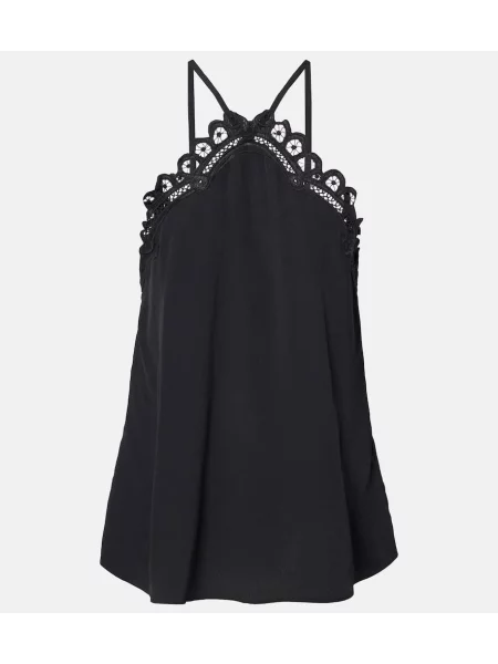 Top Marant Etoile cu broderie negru