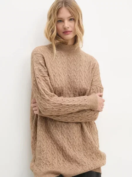 Пуловер Answear Lab дамски кафяво