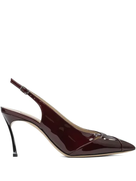 Pantofi cu toc Casadei din piele slingback maro