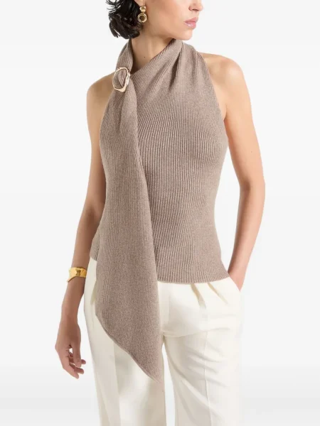 Top Manière De Voir cu gât halter maro