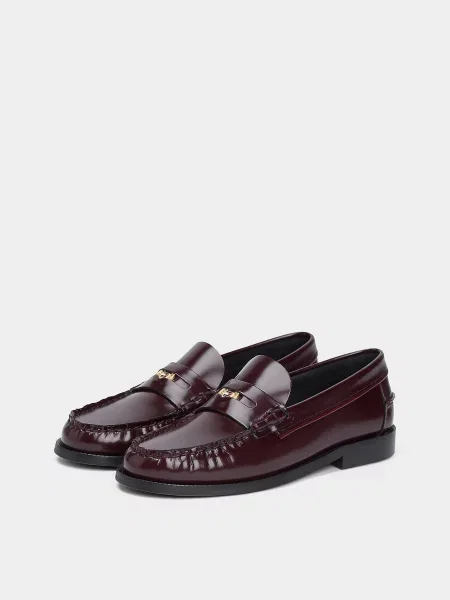 Шкіряні Лофери Tommy Hilfiger HILFIGER PENNY HL ABRASIVATO бордовий