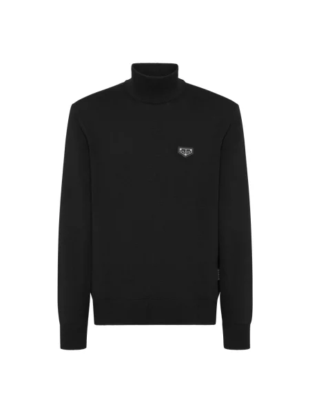 Sweter z golfem Philipp Plein z długim rękawem do golfa czarny