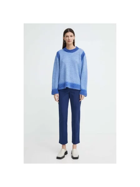 PS Paul Smith spodnie granatowy proste high waist niebieskie