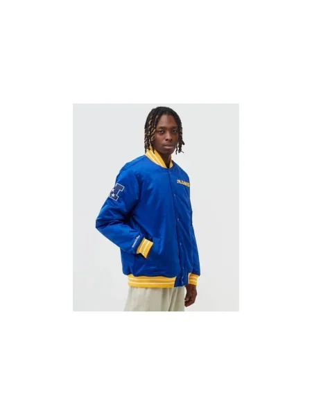 Geacă Mitchell & Ness din satin albastru