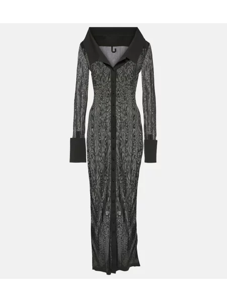 Rochie tip cămașă Jacquemus cu dungi de costum negru