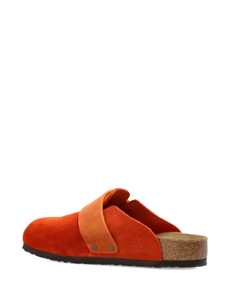 Papuci tip mules Birkenstock din piele cu bretele portocaliu