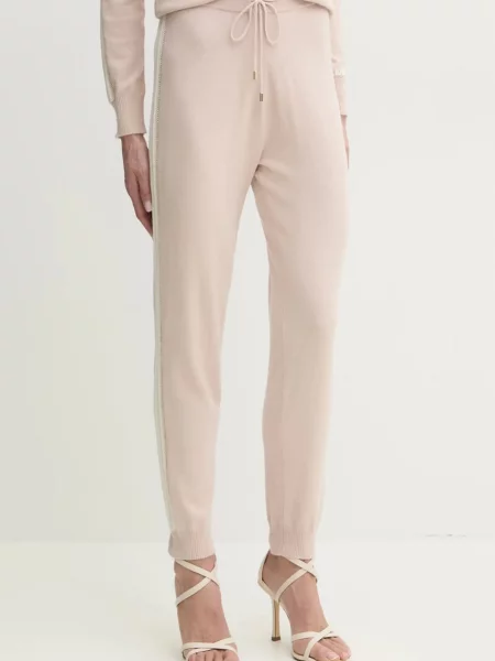 Спортен панталон с вълна Liu Jo с апликация бежово