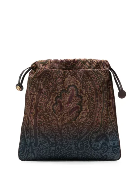 Geantă shopper Etro cu imagine cu model paisley cu cordon maro