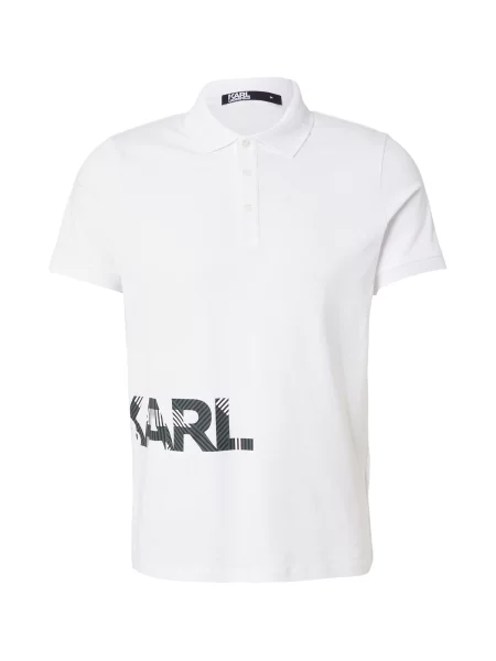 Karl Lagerfeld Majica temno zelena / črna bela