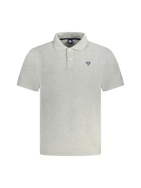 Koszulka polo North Sails z krótkim rękawem z logo szara