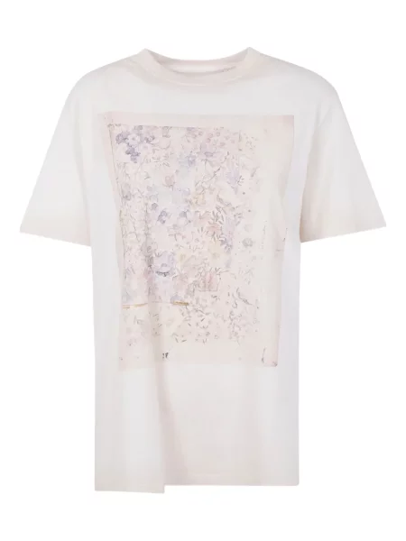Tricou Golden Goose cu model floral cu imagine auriu