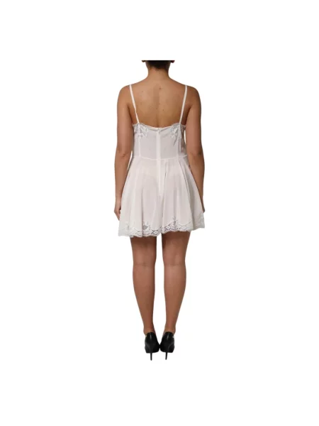 Jedwabna sukienka Dolce And Gabbana biała