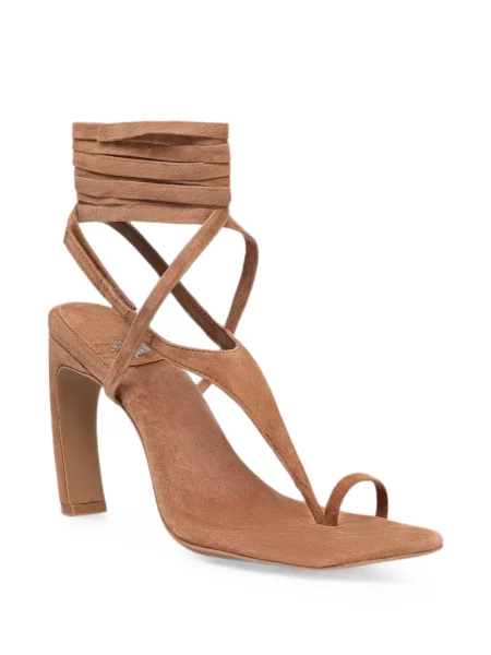 Велурени сандали Jeffrey Campbell с връзки кафяво