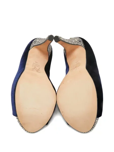 Sametové lodičky Gina na platformě modré