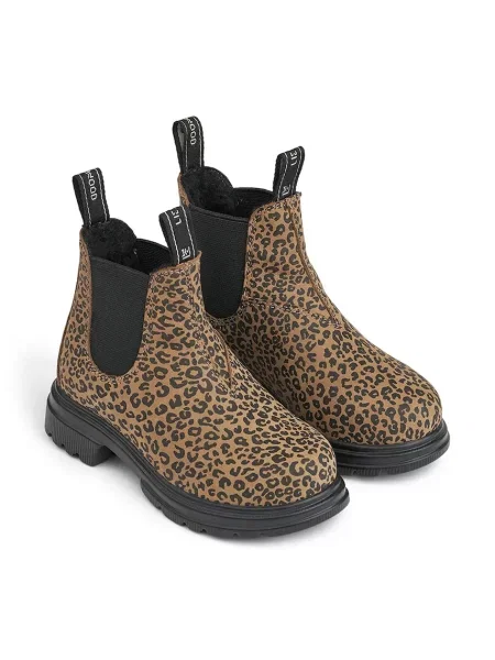 Liewood kotníkové boty z nubuku Daria Leather Boot zelené