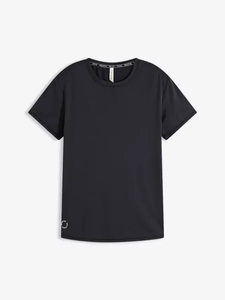 Sportowy T-shirt oversize o fakturze strukturalnej czarna