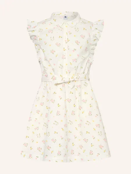 Petit Bateau Šaty S Volány / růžová / žlutá bílá