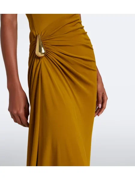 Rochie maxi Bottega Veneta din jerseu verde