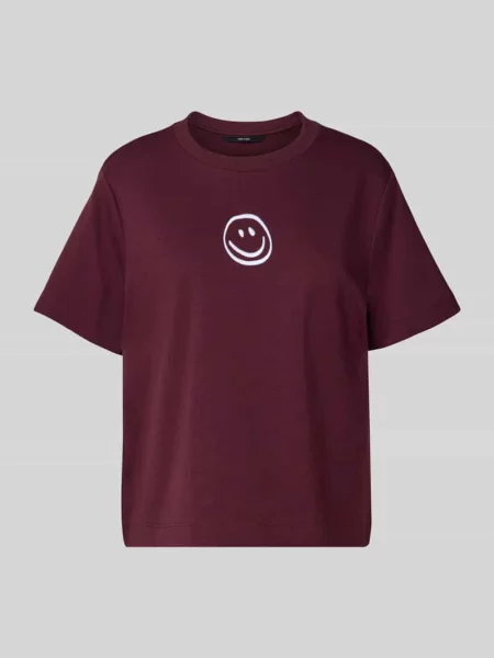 T-shirt o pudełkowym kroju z czystej bawełny model SARA' Vero Moda fioletowa