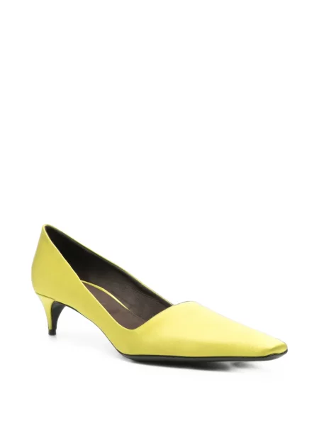 Pantofi cu toc Bernadette din satin galben