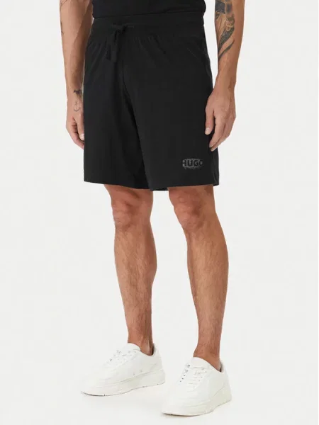 HUGO Športne kratke hlače Spray Regular Fit črna
