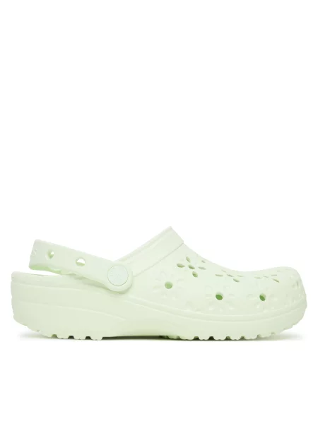 Natikači Crocs Classic Floral Cut-Out Clog zelena