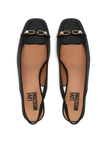 Pantofi cu toc Love Moschino slingback negru