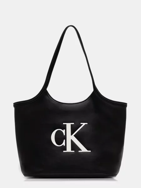 Geantă Calvin Klein Bold Ck Negru alb