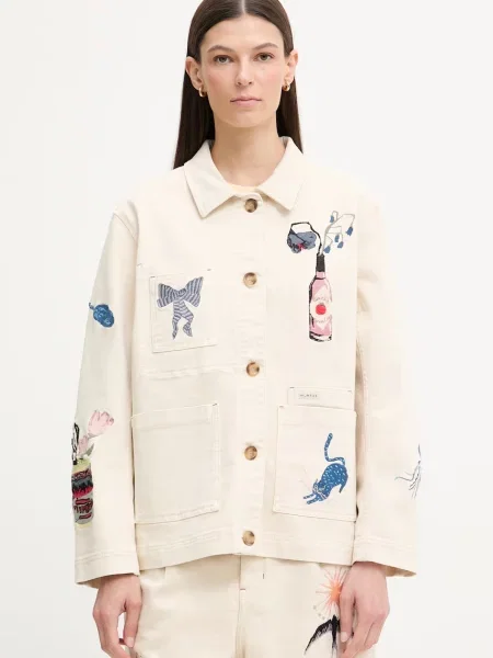 MUNTHE kurtka jeansowa BRAULIA beżowa