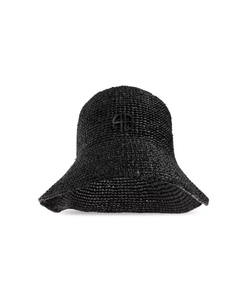 Kapelusz bucket w efekcie plecionki Anine Bing czarny